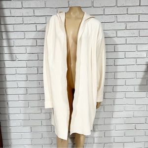 NWOT Zara Women’s Long Cream Open Front Cardigan Hoodie